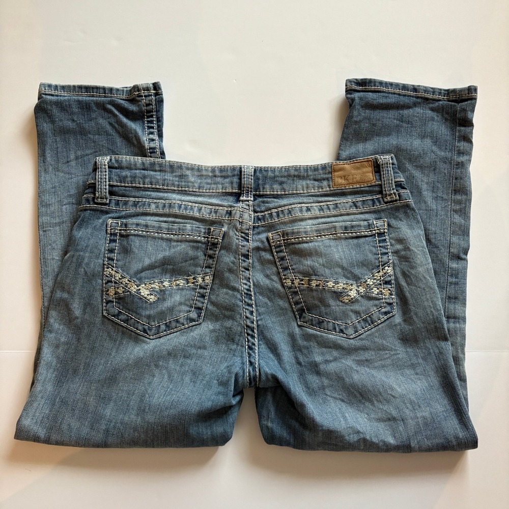 BKE Sabrina Jeans Women's 29 Y2K Low Rise Bootcut Embroidered Pockets